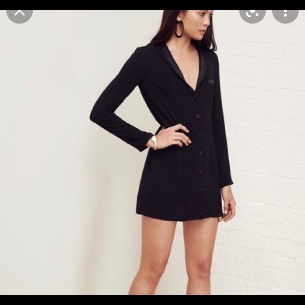 COPY - Reformation black tuxedo dress